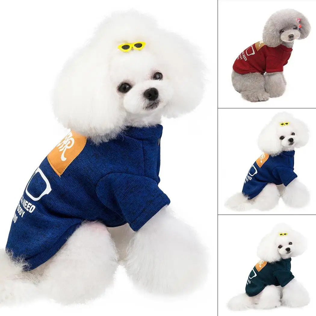 Fashion Casual Print Pullover Pet Dog Button Closure Cat Warm Autumn Winter Clothes For | Дом и сад