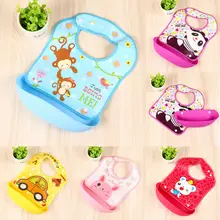 Мода мультфильм водонепроницаемый для новорожденного мягкий силиконовые нагрудники нагрудник для кормления детей моющиеся закатать еда Catcher