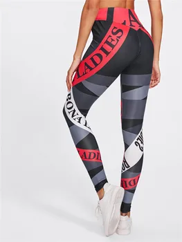 

2019 High Waist Leggings Letter Printed Skinny Pants Leggings Outdoor Sports Leggings Women Fitness Leggings Mujer O5A043