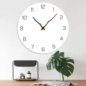 

best selling 2020 products Wooden Board Mute Decorative Clock Bedroom Living Room Normal Digital Clock support dropshipping