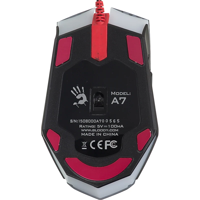 Мышь A4 Bloody A7 Blazing черный оптическая(4000dpi) USB2.0 игровая(8but