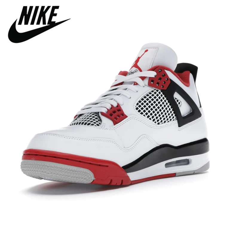 Оригинальные мужские баскетбольные туфли Nike ar Jordan retro 4 aj4 fire  red pine green - купить по выгодной цене | AliExpress