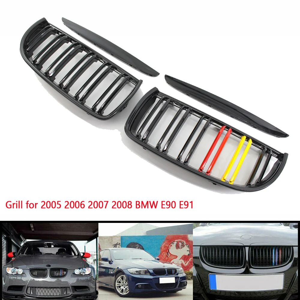 Для BMW E90 E91 4 дверь 2005 2006 2007 2008 автомобильный передний бампер глянцевый черный M