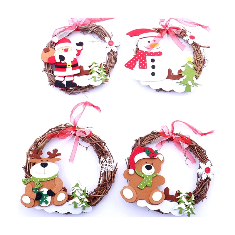 Christmas Decorations Cane Garland Ring Window Decoration Arrangement Santa Snowman Small Pendant | Дом и сад