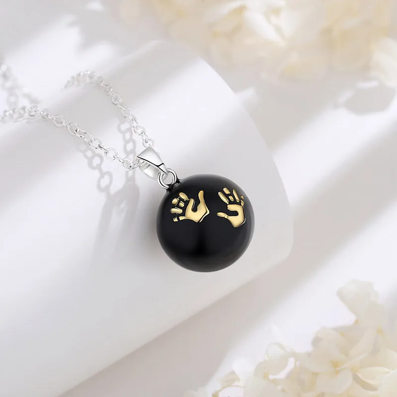 Eudora 20mm Harmony Bola Ball Baby hands design Pregnancy Chime Musical Bola Angel Caller Bola Pendant Necklace for Women Gift