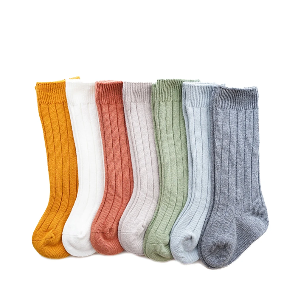 Calcetines largos hasta la rodilla para niño Y niña, calcetín informal de algodón con lazo, 0 a 5 años