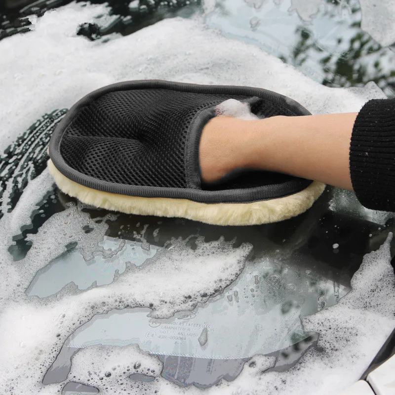 

Car Styling Wool Soft Car Washing Gloves Cleaning Brush Motorcycle Washer Care Products Automobile Car Cleaning Tools
