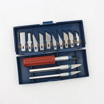 

16pcs Hobby Razor Blade Set Kit W/ Case Cutter Tool Exacto Precision Wood Paper Cutting DIY repair manual tools Engraving Knife