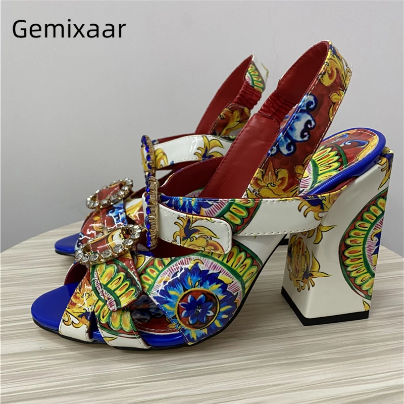 Colorful chunky heels Clearance