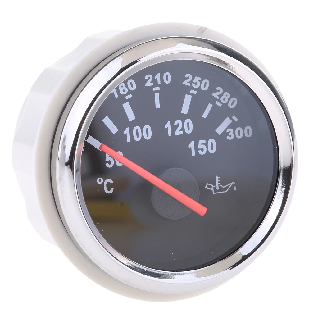 52mm 2'' 9-32V 50-150 Celsius Degree Marine Boat Oil Temperature Gauge Waterproof  Anti-fog Function Dust-proof Grade Gauge
