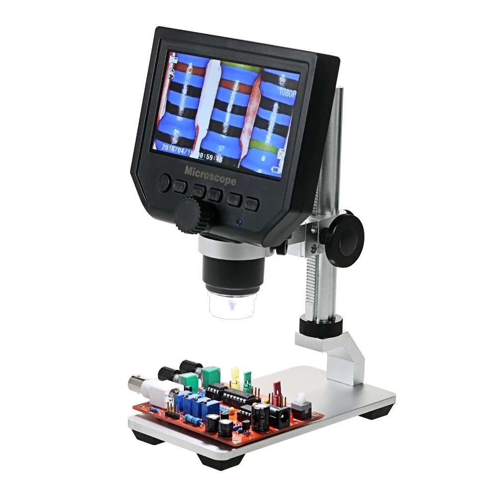 

600X Digital Microscope Electronic Video Microscope 4.3 Inch HD LCD Soldering Microscope Phone Repair Magnifier + Metal Stand