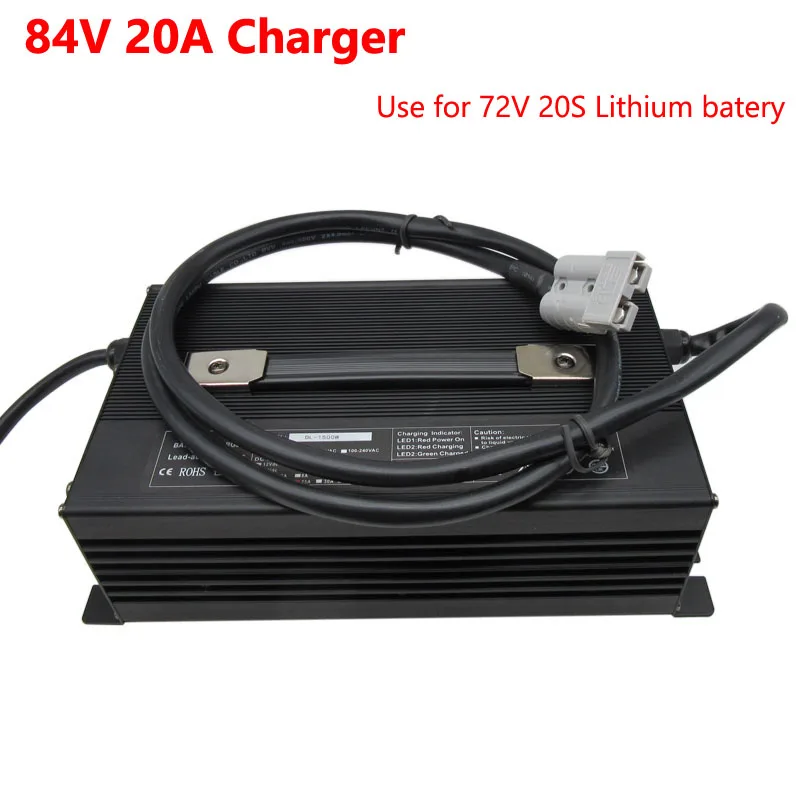 2000W 72 V 20A литий ионный Зарядное устройство Выход 84V используется в течение вольт 20S