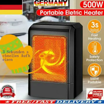 

500W MINI Portable Ceramic Heater Electric Cooler Hot Fan Home Winter Warmer