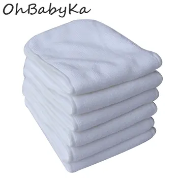 

Ohbabyka 10pcs/lot Reusable Nappies Washable Baby Cloth Diaper Inserts 3 Layers Microfiber Liners Pocket Diaper Nappy Inserts