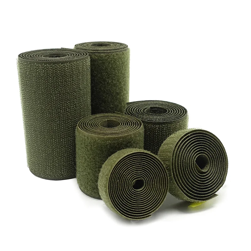 

2m*3cm Olive Green Nylon Hoop and Loop Fastener Tape No Adhesive Sewing Magic Loop Hook Sticker Strip Clothing Stick Tape