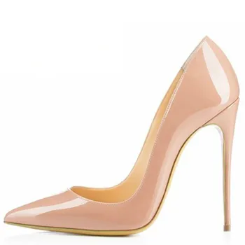 

YECHNE Woman Boarding Bridal Pumps Plus Size 33-43 Sexy Ultra High Hooks Shoes Party Stiletto 12 CM Boron Red Pumps