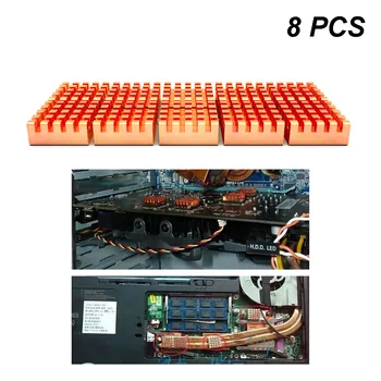 

8pcs Graphics Card Laptop Mainboard CPU Thermal Memory Parts Conductive Adhesive DDR Heat Sink Pure Copper Mini Cooling Fan