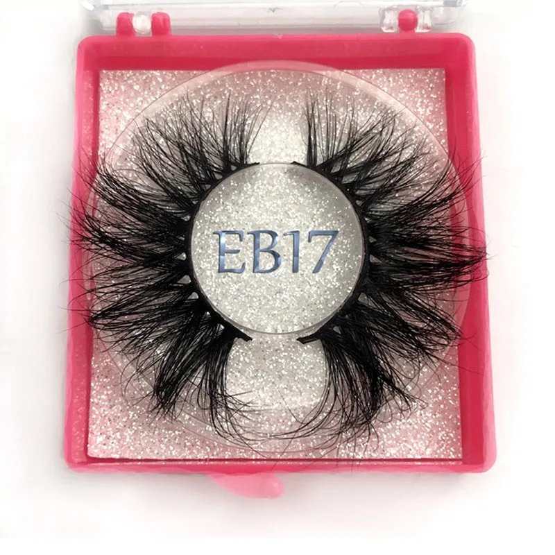 EB17 Buzzme накладные 3D норковые ресницы ручной работы объем натуральный make up Накладные ресницы с блестками квадратная коробка пикантные ресницы поставщика - Цвет: EB17