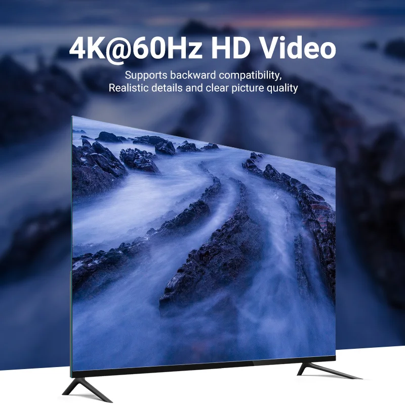 Vention HDMI 2.0 Ͽ  , ȣ ν, Ƽ 4K @ 60Hz HDMI to HDMI ͽٴ, ִ 10m, 60m