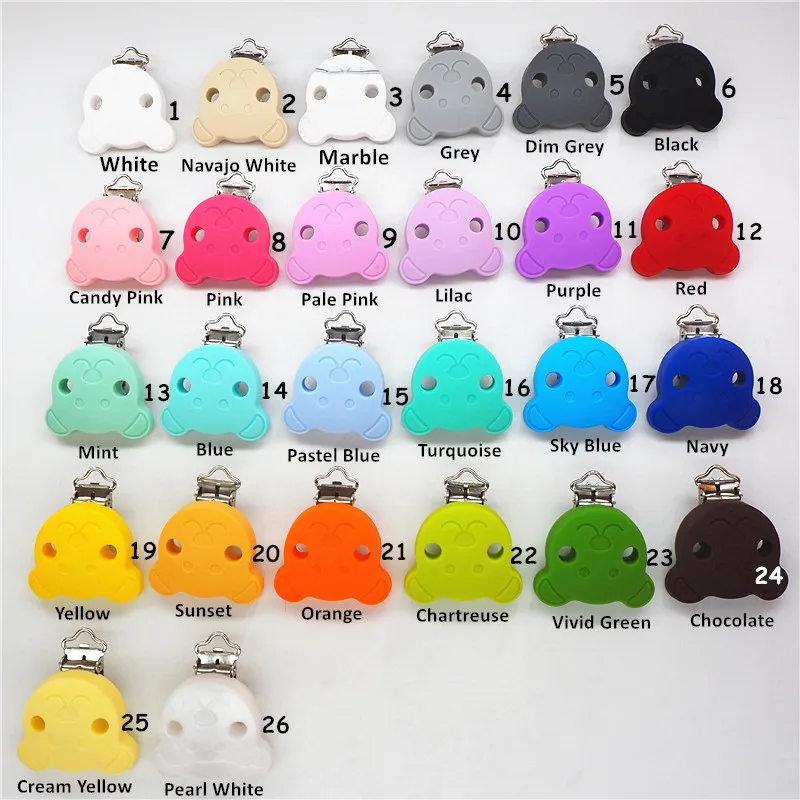 Chenkai 20PCS Silicone Bear Pacifier Dummy Teether Clips DIY Baby Soother Nursing Grasp Jewelry Toy Chain Holder | Мать и ребенок
