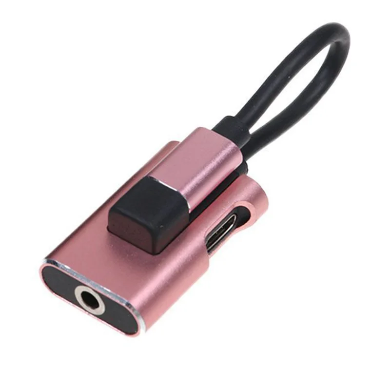 Аудио адаптер для наушников с разъемом usb type-C до 3,5 мм - Цвет: rose gold