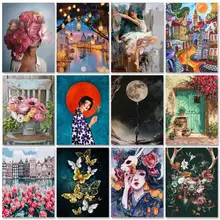 

GATYZTORY Painting By Number Scenery Painting By Numbers Paint Landscape DIY Canvas Picture Hand Painted Home Decoration