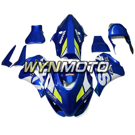 Гоночный стекловолокно полный Чехлы мотоцикл обтекатели комплект для Suzuki GSXR1000 кузов синий белый Панели Наборы