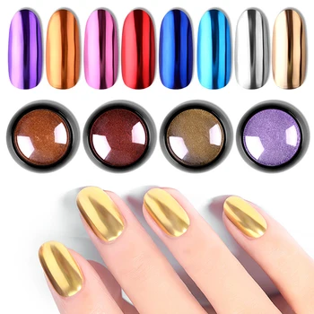 

Nail Mirror Glitter Powder Metallic Color Nail Art UV Gel Polishing Chrome Flakes Pigment Dust Decorations Manicure