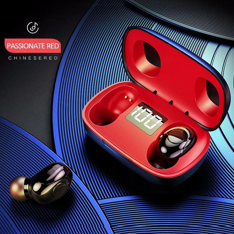 Новинка TWS 5 0 Bluetooth беспроводные наушники со светодиодным дисплеем