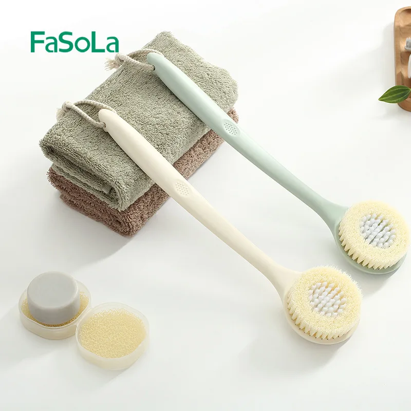 

Fasola Japan Rubbing Towel Useful Product Bath Brush Bath Brush Long Handle Adult Soft Bristle Back Bath Brush DON'T Ask for Hel