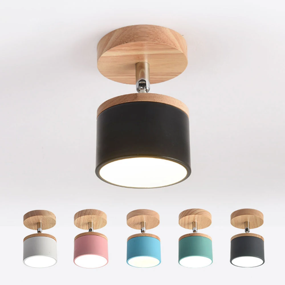 

Nordic Wood Living Room Lights Rotatable Led Ceiling Light Decoration Home Modern Ceiling Lamp for Bedroom Bathroom Kitchen Lamp