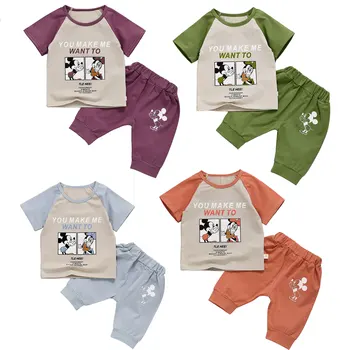 

Summer Unisex Infants Color Matching Cartoon Mouse Pattern S