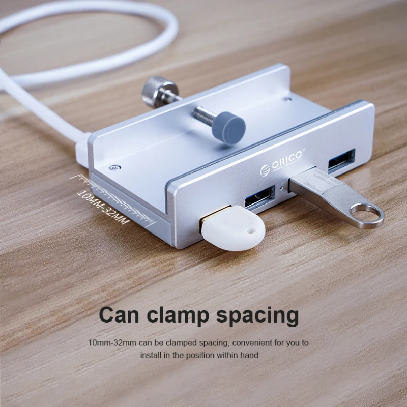 ORICO Clip-Clip Tipo de HUB USB 3,0 de aluminio externo de 4 puertos adaptador/divisor USB para ordenador portátil de escritorio accesorios (MH4PU)