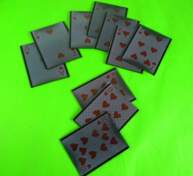 

10pcs/Lot WOW Sleeve Plastic Card Hearts Set,Gimmick,Card Magic,Magic Trick,Stage,Close Up,Gimmick,Fun,Accessories