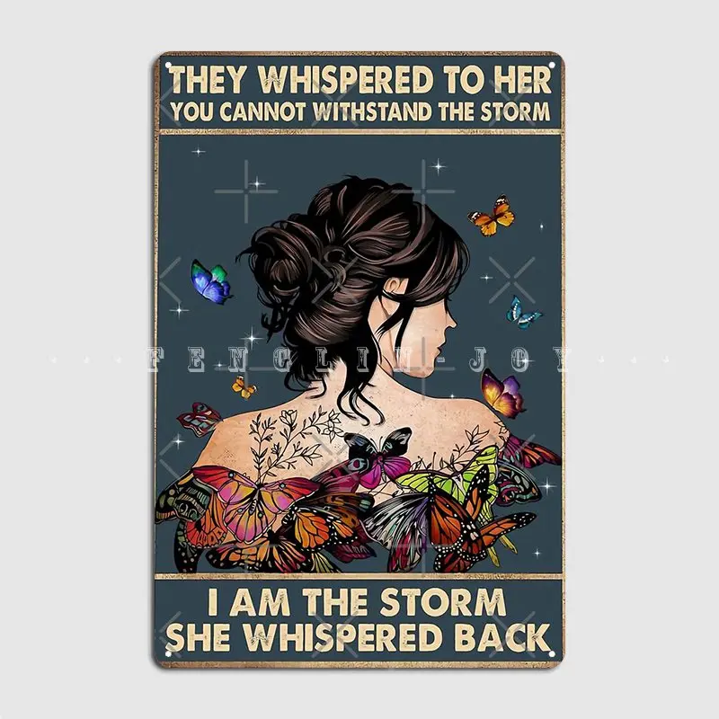 

They Whispered To Her Metal Sign Cinema Garage Cave Pub Custom Wall Decor Tin Sign Posters