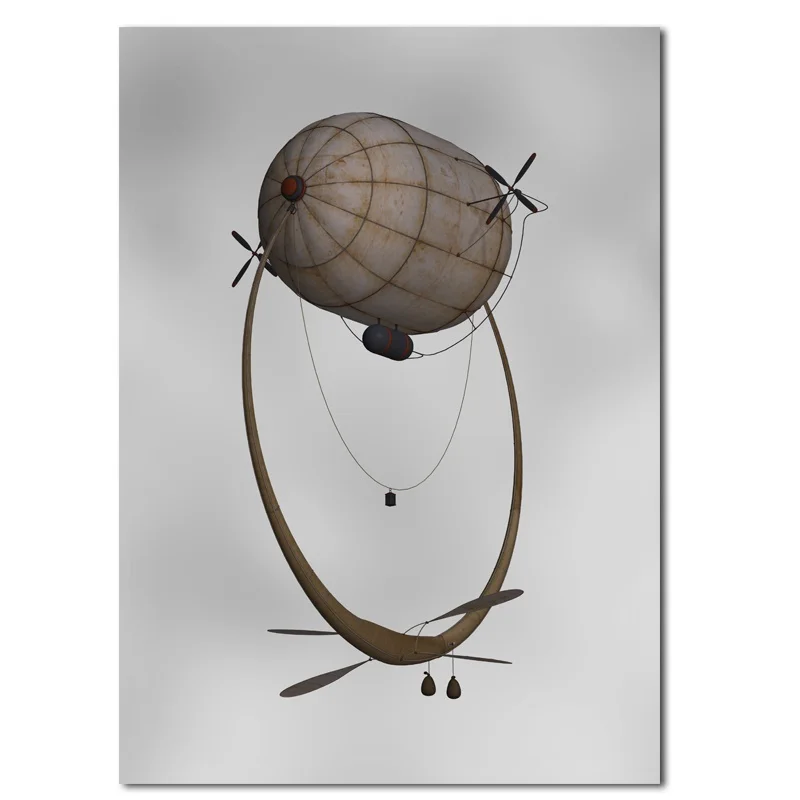 Vintage-Wall-Art-Hot-Air-Balloon-Retro-Steampunk-Airship-Canvas-Painitng-Picture-Poster-For-Morden-Living (4)