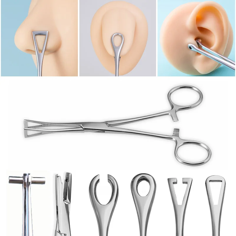 Pince à Piercing en Acier pour Septum, Tragus, Oreille, Sécurité,  Ouverture, Ronde, Jules, Nombril, Antarctique, 1 Pièce