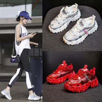 

Breathable Mesh Skateboard Shoes Anti-Slippery Outsole 4CM Fashion Gym Sneakers Outdoor Leisure Footwear Zapatos De Mujer