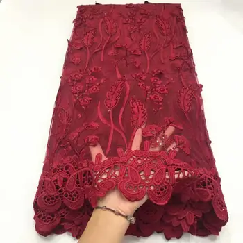

Wine French Mesh Sequins Milk Silk Lace Fabric High Quality African Dry Lace Fabric For Nigerian Dress Wedding Tulle KRL-6908