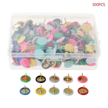 

300pcs Home Office Drawing Pins Pushpin Thumbtack Cork Board Push Pin Photo Wall Map Markers Mixed Color