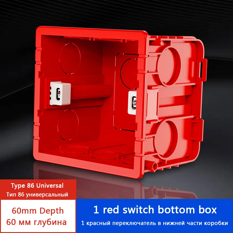 Switch box EU RU general adjustable mounting 86mm*84mm*60mm depth 86 type switch and socket junction