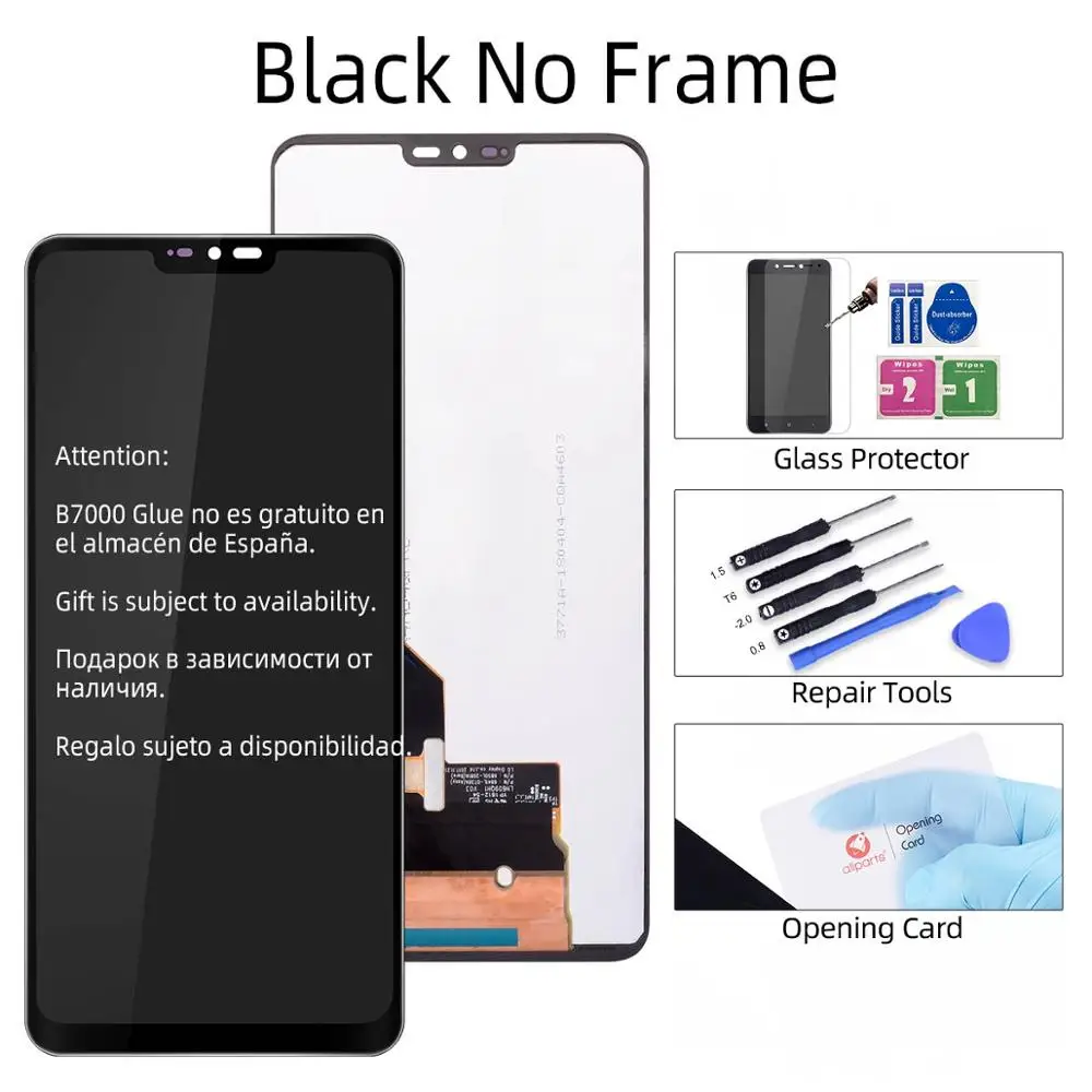ЖК-дисплей для LG G7 thinQ, ЖК-дисплей, сенсорный экран в сборе, дигитайзер для LG G7, ЖК-дисплей G710 G710EM G710PM G710VMP - Цвет: Black No Frame