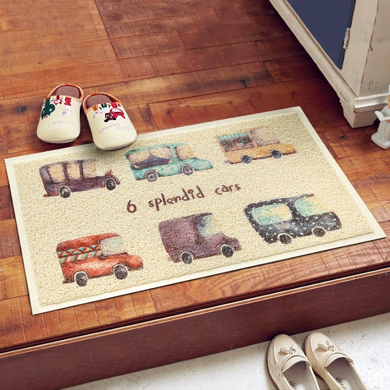 Входное шелковое кольцо, коврик для пола, для Северной Европы, для двери, крыльца, коврик для ворот, для того, чтобы сделать коврик для ног, цветной рисунок, для домашнего использования, ПВХ, противоскользящий