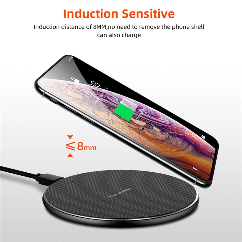 Беспроводное зарядное устройство для iPhone 11 Pro Max Xs 8 Plus 10 Вт Быстрая зарядка samsung