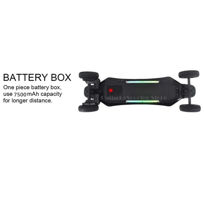 Scooter elettrico a quattro ruote, scooter elettrici SUV, potente, 2000 W, 40 km, H, skateboard con luci colorate - immagine 4