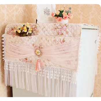 

Pastoral Fridge Top Cover Lace Freezer Dustproof Single Door W/ Storage Bag Freezer Top Bag Kitchen Supplies table cloth