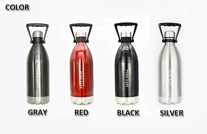 Big thermal insulation water bottle creative brand design Stainless steel BPA free healthy Vacuum Thermos cola bottle 1500ml