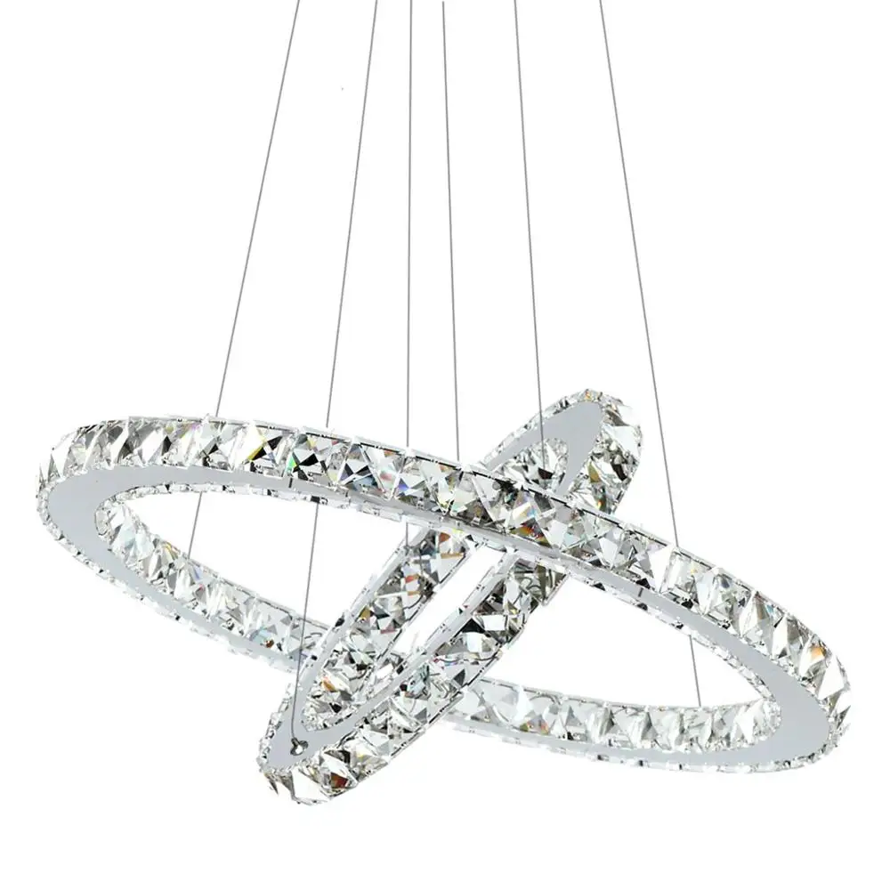 LED Chandelier Lighting Crystal Modern LED 2 Rings Lights for Bath Room font b Closet b