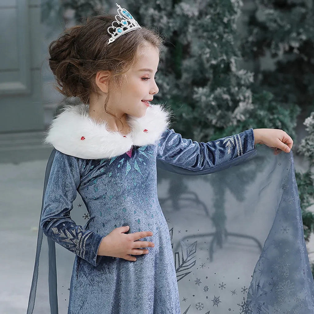 Новинка года; платье Эльзы; вечерние платья для девочек; одежда для косплея; платье принцессы для дня рождения с принтом Снежной королевы Анны; Детский костюм