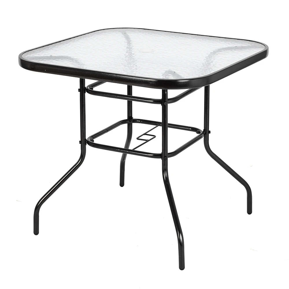 

Outdoor Dining Table Square Toughened Glass Table Yard Garden Glass Table Modern House Picnic Table Coffee Table 80 X 70cm